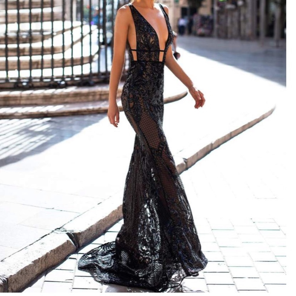 Alamourthelabel black sequence dress